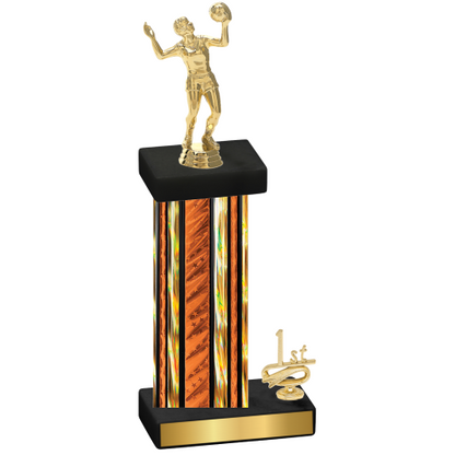 Accented Single Orange Glacier First Place Volleyball Trophy