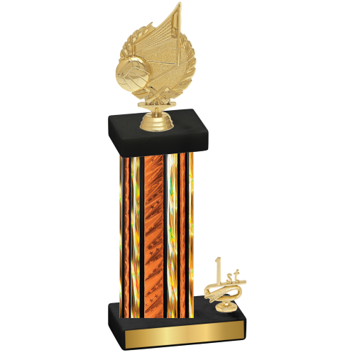 Accented Single Orange Glacier First Place Volleyball Trophy