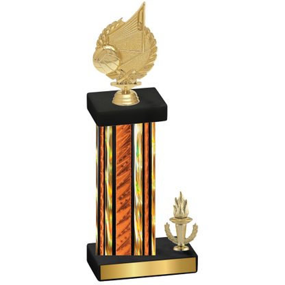 Accented Single Orange Glacier Victory Volleyball Trophy