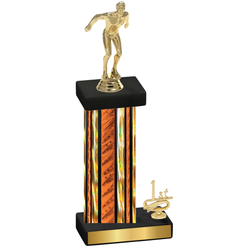 Accented Single Orange Glacier First Place Swimming Trophy