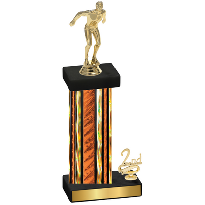 Accented Single Orange Glacier Second Place Swimming Trophy