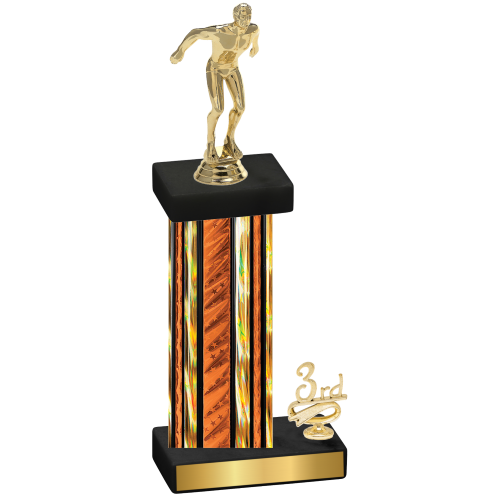 Accented Single Orange Glacier Third Place Swimming Trophy