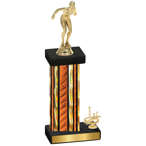 Accented Single Orange Glacier First Place Tennis Trophy