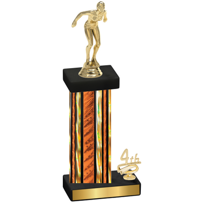 Accented Single Orange Glacier Fourth Place Tennis Trophy