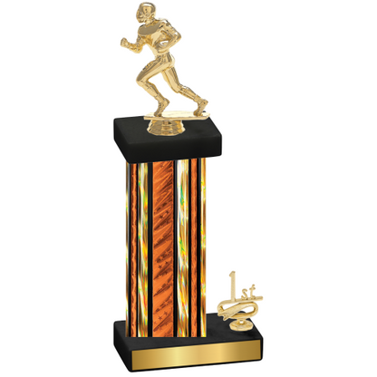 Accented Single Orange Glacier First Place Football Trophy