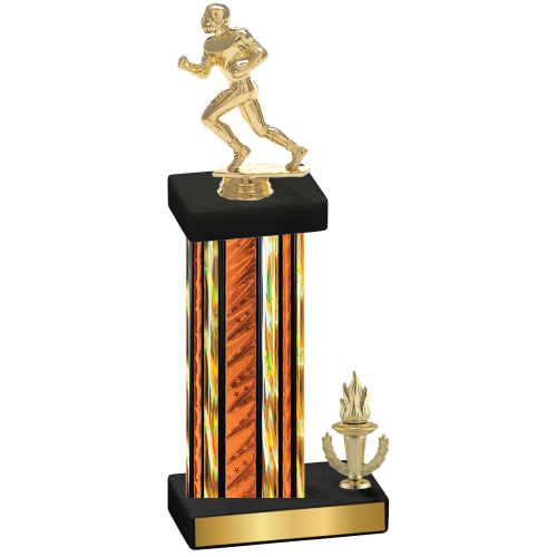 Accented Single Orange Glacier Victory Football Trophy