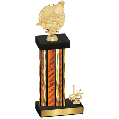Accented Single Orange Glacier First Place Swimming Trophy