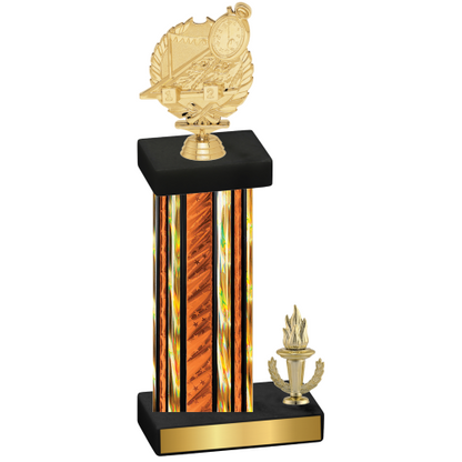 Accented Single Orange Glacier Victory Swimming Trophy