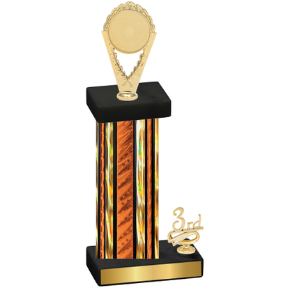 Accented Single Orange Glacier Third Place Insert Trophy
