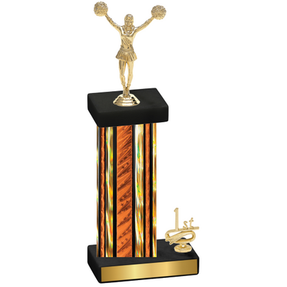 Accented Single Orange Glacier First Place Cheerleading Trophy