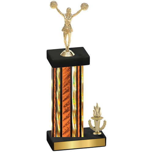 Accented Single Orange Glacier Victory Cheerleading Trophy