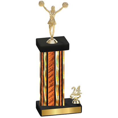 Accented Single Orange Glacier Year Cheerleading Trophy