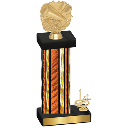 Accented Single Orange Glacier First Place Cheerleading Trophy