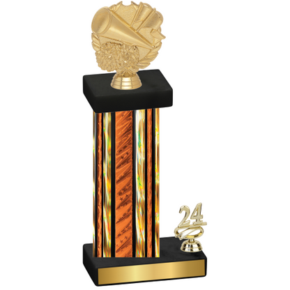 Accented Single Orange Glacier Year Cheerleading Trophy