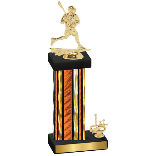 Accented Single Orange Glacier First Place Lacrosse Trophy