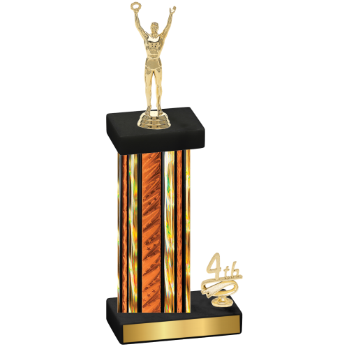 Accented Single Orange Glacier Fourth Place Victory Trophy