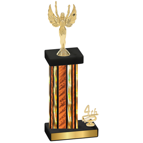 Accented Single Orange Glacier Fourth Place Victory Trophy