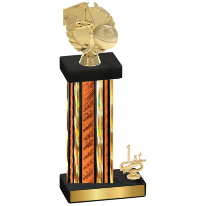 Accented Single Orange Glacier First Place Basketball Trophy