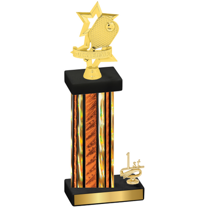 Accented Single Orange Glacier First Place Pickleball Trophy