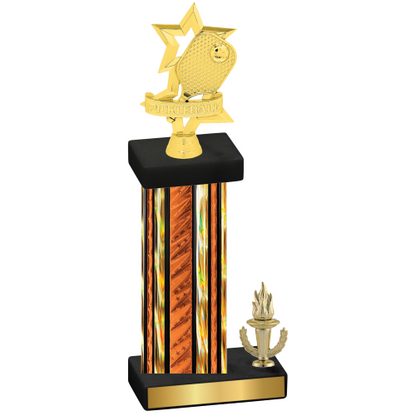 Accented Single Orange Glacier Victory Pickleball Trophy