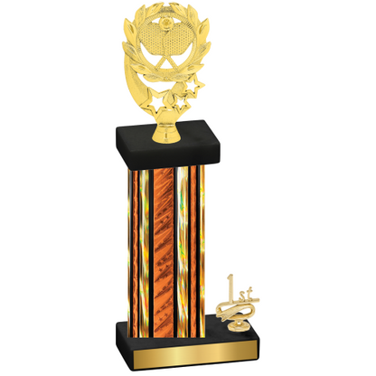 Accented Single Orange Glacier First Place Pickleball Trophy