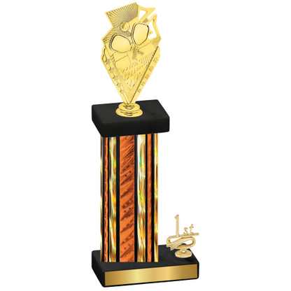 Accented Single Orange Glacier First Place Pickleball Trophy