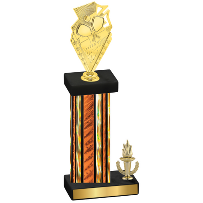 Accented Single Orange Glacier Victory Pickleball Trophy