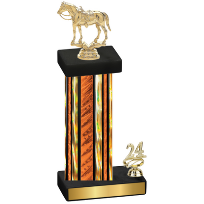 Accented Single Orange Glacier Year Horses Trophy