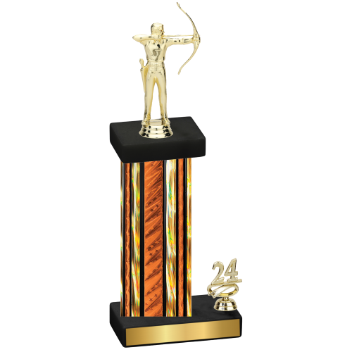 Accented Single Orange Glacier Year Archery Trophy