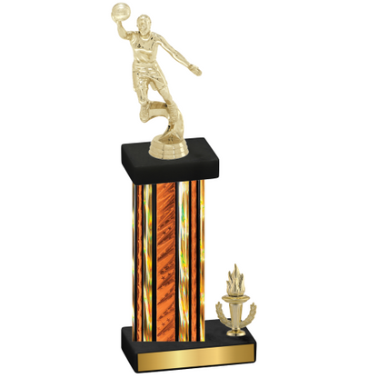 Accented Single Orange Glacier Victory Basketball Trophy