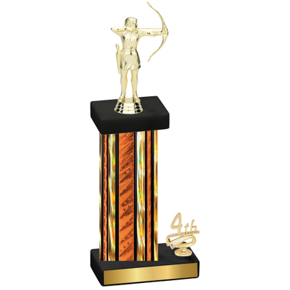 Accented Single Orange Glacier Fourth Place Archery Trophy