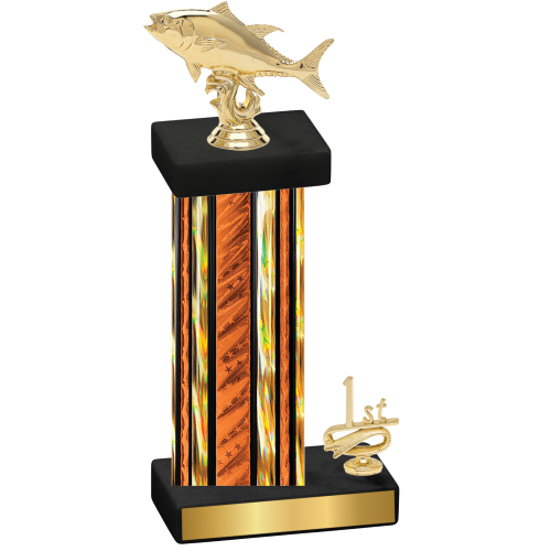 Accented Single Orange Glacier First Place Fishing Trophy