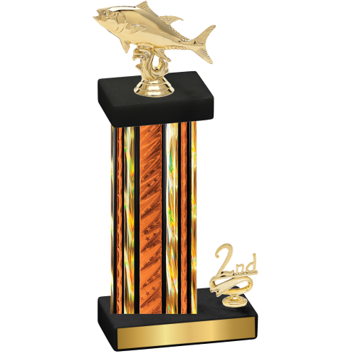 Accented Single Orange Glacier Second Place Fishing Trophy