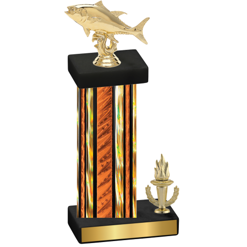 Accented Single Orange Glacier Victory Fishing Trophy