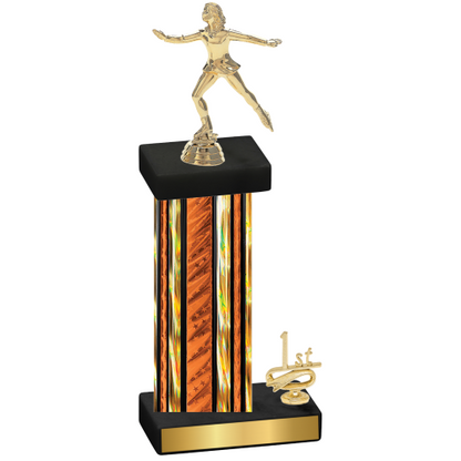 Accented Single Orange Glacier First Place Skater Trophy