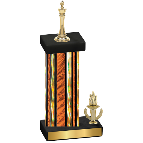 Accented Single Orange Glacier Victory Chess Trophy