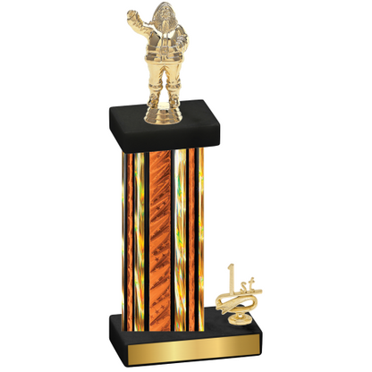 Accented Single Orange Glacier First Place Holiday Trophy