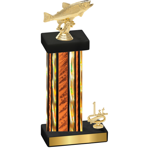 Accented Single Orange Glacier First Place Fishing Trophy