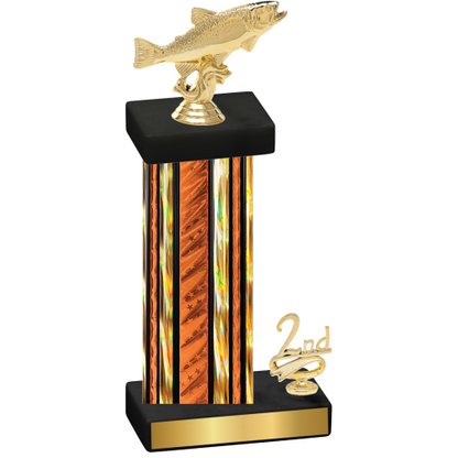 Accented Single Orange Glacier Second Place Fishing Trophy