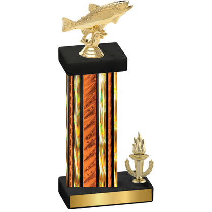 Accented Single Orange Glacier Victory Fishing Trophy