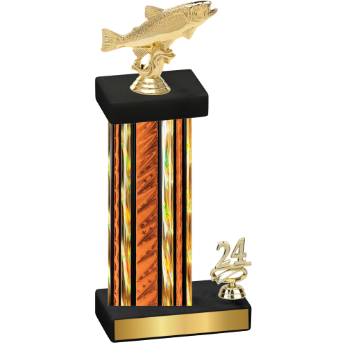 Accented Single Orange Glacier Year Fishing Trophy