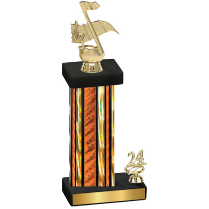 Accented Single Orange Glacier Year Music Trophy