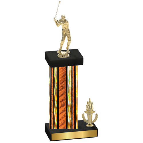 Accented Single Orange Glacier Victory Golf Trophy