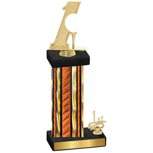 Accented Single Orange Glacier First Place Golf Trophy