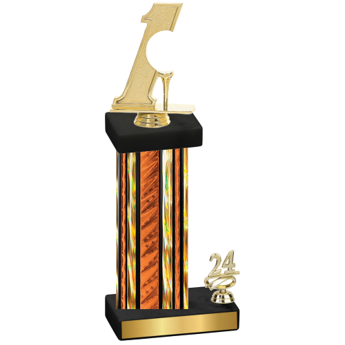 Accented Single Orange Glacier Year Golf Trophy