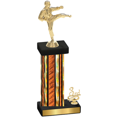Accented Single Orange Glacier Third Place Karate Trophy
