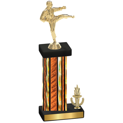 Accented Single Orange Glacier Victory Karate Trophy