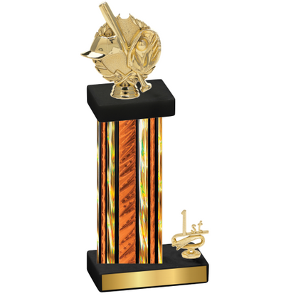 Accented Single Orange Glacier First Place Baseball Trophy