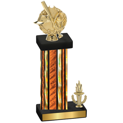 Accented Single Orange Glacier Victory Baseball Trophy