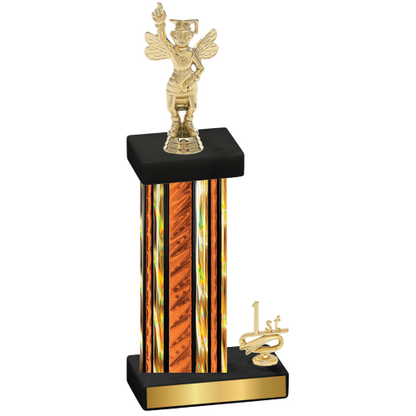 Accented Single Orange Glacier First Place Academics Trophy